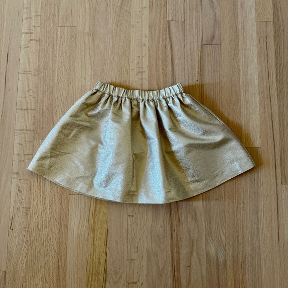 Gymboree Bow Metallic Gold Fashion Jacquard Skirt, Size 7 - Picture 4 of 6